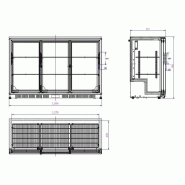Arrière bar réfrigérée noir 3 portes coulisst l1350 7527.0025 COMBISTEEL_1