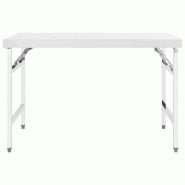 Vidaxl table de travail pliable de cuisine 120x60x80 cm inox 326158_1