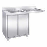 Plonge Inox 1 bac sur placard avec passage lave-vaisselle - P 700 - GGM - 1400 mm bac à gauche_1