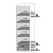 Armoire de sécurité S-CLASSIC-90 modèle S90.196.060 - Réf 30227-002-30258 - Type 90 avec portes battantes et résistance au feu NF EN 14470-1_1