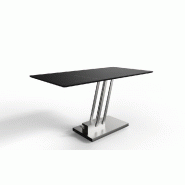 Table basse relevable BRAVO MARBLE BLACK - Plateau céramique finition marbre noir - Fabrication française_1