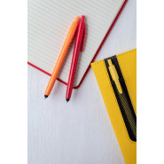 Stylo à bille - plastique - large clip pour impression - encre bleue - couleur rouge - 8,5 gr_1