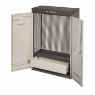 Armoire murale 2 portes - noir - 900 mm x 250 mm x 602 mm - verrouillage centralisé - 1495CD60BK_1