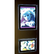 Porte affiche LED A4 horizontal double face avec 4 pinces - Plexiglass et PET_1