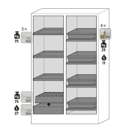 Armoire de sécurité combinée K-PHOENIX-30 modèle K30.197.120.MV.FWAS - Réf 30342-001-30344 - stockage produits inflammables et corrosifs_1