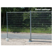 Clôture de chantier temporaire pré-galvanisé disponible en location - Dimension 3,50 m x 2 m_1