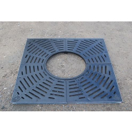 Grille d'arbre en fonte ductile FGS 500 - Série lourde - Cadre acier en 2 parties - ACIA_2