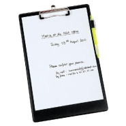 Porte Bloc noir A4 à pince en PVC 23x35cm - pour documents A4 - suspension rabattable_1