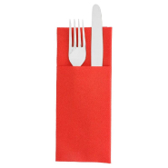 Serviette-étui pour couverts intissé rouge 33x40cm - par 700_1