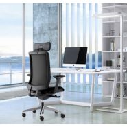 Wi-Max Direction - Siège ergonomique en cuir avec finition noire ou blanche_1