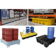 Palette de rétention en acier galvanisé 220L - Caillebotis amovibles pour 2 fûts_1