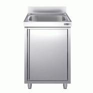 Plonge inox 1 bac sur placard - P 600 mm - 600_1