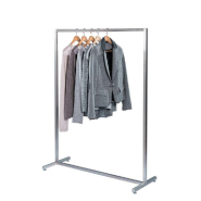 Portant droit fixe L100xH140cm - nickel brossé - coordonnable avec mobilier mural Queen Vogue - tube 25x25mm - acier gris_1