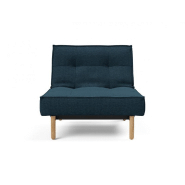 Innovation Living - Fauteuil-lit Splitback Stem convertible 90x115 cm - Pieds obus naturel - Tissu Argus Navy Blue_1
