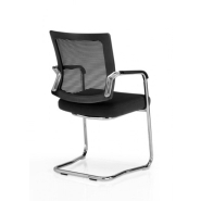 Lot de 4 fauteuils DAHLIA - Piétement luge chromé - Dossier résille noire - Référence 8001 FR206_2