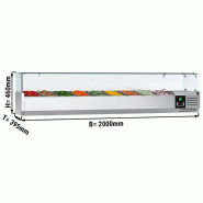 Saladette réfrigérée à poser 9 bacs gn 1/3 - vitrine à ingrédients de 200 cm_1