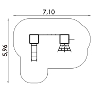Structure de jeux en acier inoxydable - Référence BT11313 - Conforme EN1176 avec toboggan et filet d'escalade_1
