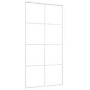 Vidaxl porte coulissante verre esg dépoli aluminium 102,5x205 cm blanc 151677_1
