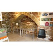 Vitrine plate argent portes coulissantes avec serrure l 100 cm_1