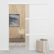 Vidaxl porte coulissante à butées verre esg et aluminium 90x205 cm 288056_1