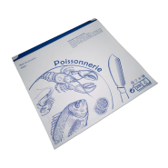 1000 pochettes adhésives personnalisables pour poissonnerie - 25×25 cm - papier 64g/m² - étanches et résistantes_1