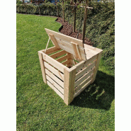 Composteur en bois naturel FSC - 74 x 69 x 68 cm, 350 L - Vendu en kit avec socle métal_1