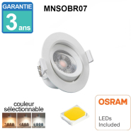 Downlight LED encastré - 7W - rond 45° - réf MNSOBR07 - blanc moderne, angle précis_1
