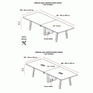 Table de réunion Take-Off - Bralco - Non, Blanc, 320 x 164 cm, Chêne vieilli_1