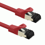 VALUE Cordon S/FTP (PiMF) Cat.8 (Classe I), fils tressés, LSOH, rouge, 2 m_1