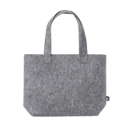 Sac shopping RPET - feutre avec longues poignées et soufflet au fond - couleur gris_1