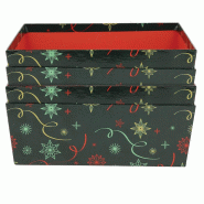 Boite carton carrée empilable Noel Vert 26x26 -_1