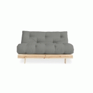 Canapé convertible futon ROOTS - Pin naturel - Coloris gray - Couchage 140x200 cm - Design japonais et scandinave_1
