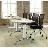 Chaise visiteurs avec assise rabattable Viena - Mobel Linea. - 4 sièges_1