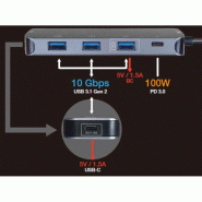 ROLINE Hub USB 3.2 Gen 2, 4 ports, prise type C_1