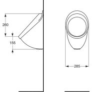 Urinoirs - Ideal Standard - modèle mural en porcelaine vitrifiée - Applique - P264101_1