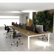 Bureau 6 personnes Tempo - Mobel linea - Blanc 9010, 540, Chêne veiné_0