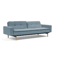 Canapé design Dublexo Stem convertible lit 115x210 cm - pieds chêne - tissu Soft Indigo_1