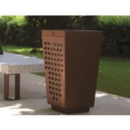 Corbeille de ville Angelo - acier ou mixte acier bois - avec bac intérieur galvanisé_1