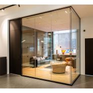 Cloison vitrée H7 sans montant intermédiaire pour optimisation acoustique