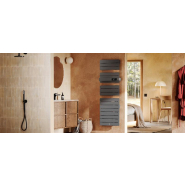 Sèche-serviettes connecté Allure 4 étroit 1600W Ardoise/Chêne Mat à gauche - Thermor - 483350_1