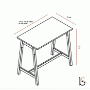 Table haute avec pieds en bois - MDD - Blanc, 180 x 70 cm_1
