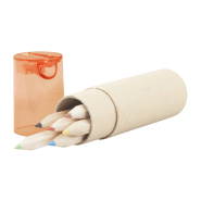 Set de coloriage - 6 crayons de couleurs avec boîte en carton et bouchon taille-crayon_1