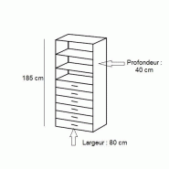 Colonne de rangement LUND - 6 tiroirs, blanc mat, 80 x 40 cm, faible encombrement_1