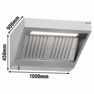 Hotte murale inox statique 1m avec filtre et éclairage | Profondeur 900 mm_1