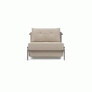 Fauteuil design convertible Innovation Living Cubed 02 - 90x200 cm - Tissu Blida gris sable - Pieds alu_1
