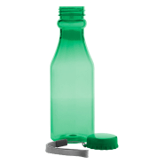 Gourde de sport - plastique transparent - bouchon à visser et dragonne - 500 ml - couleur vert_1