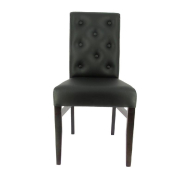 Chaise d'intérieur Cordoue avec dossier boutonné en simili cuir noir - par 2_1