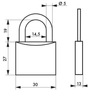 Cadenas à clé type 1 - Aluminium coloré 30 mm vert - Thirard - garanti 10 ans_1