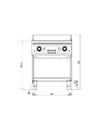 Grillade gaz rainurée - Plaque en acier Martin sur placard ouvert - FTBG77AR_1