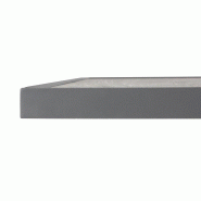 Plateau de table extérieur carré en verre trempé effet grain de bois bord gris 700 mm | Bolero - FU515_1